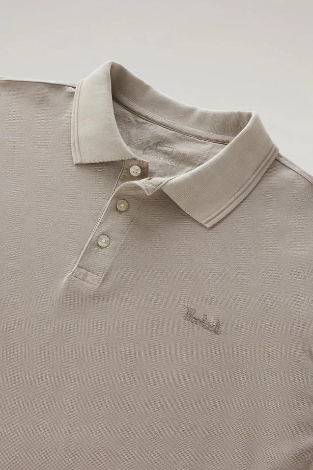 WOOLRICH Polo Mackinack tinta in capo in piqué di cotone elasticizzato