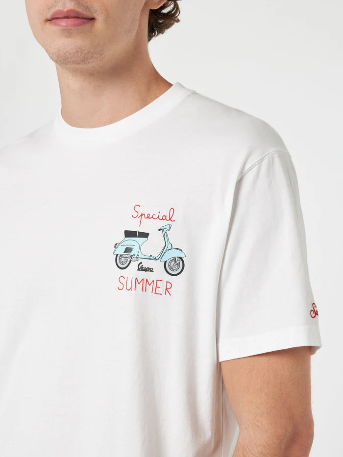 MC2 SAINT BARTH T-shirt con stampa piazzata e ricamo Vespa - EDIZIONE SPECIALE V