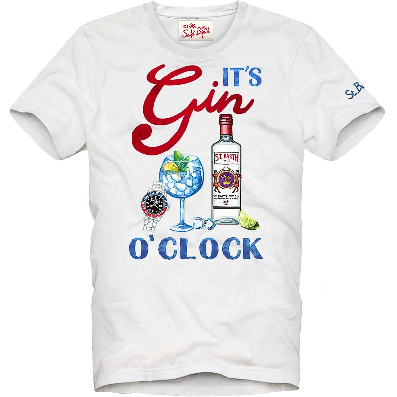 MC2 SAINT BARTH T-shirt in cotone con stampa It's gin o'clock