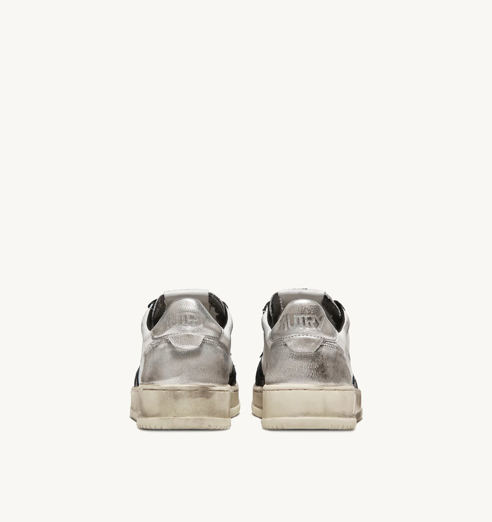 AUTRY Sneakers Medalist Low Super Vintage In Pelle Bianca Honey e Marrone