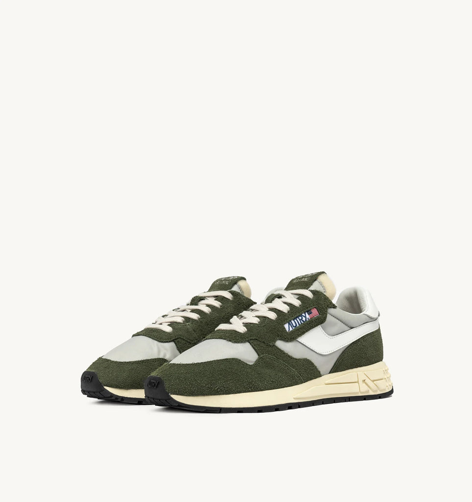 AUTRY Sneakers Reelwind Low In Suede e Nylon Verde e Bianco