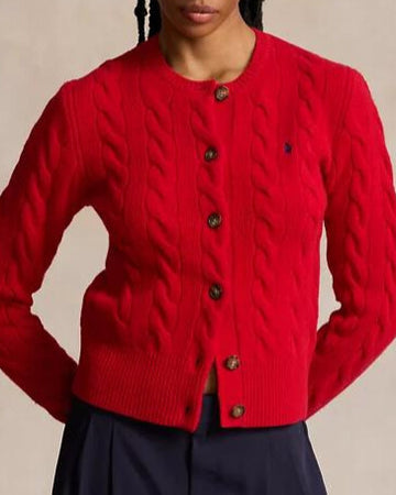 POLO RALPH LAUREN Cardigan in lana e cashmere a trecce