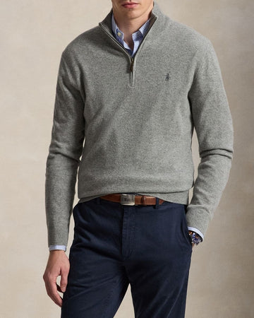 POLO RALPH LAUREN Maglia in lana con zip a un quarto