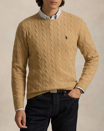 POLO RALPH LAUREN Maglia a trecce in lana e cashmere