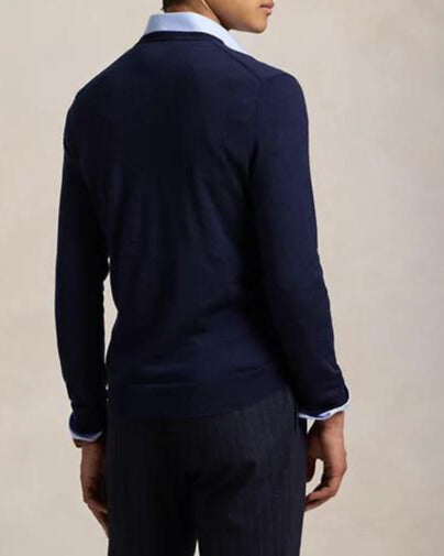 POLO RALPH LAUREN Maglia slim fit in lana con scollo a V