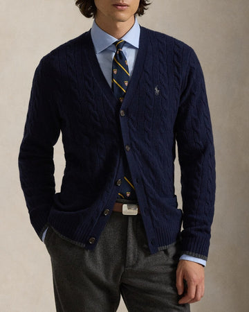 POLO RALPH LAUREN Cardigan in lana e cashmere a trecce