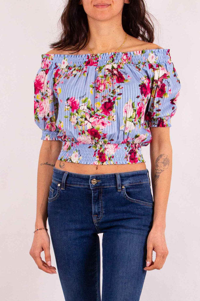 BLUGIRL TOP IN COTONE CON STAMPA A FIORI
