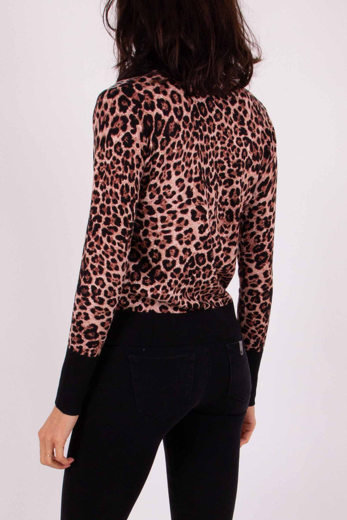 LIU JO Maglia Aperta M/L Stampa Animalier e Piallettes