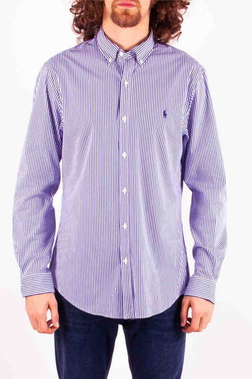 POLO RALPH LAUREN Camicia in popeline stretch a righe