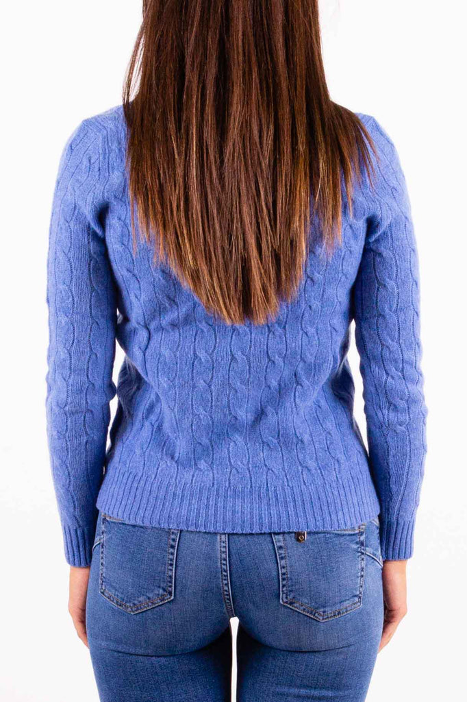 POLO RALPH LAUREN Maglia scollo a V in lana e cashmere a trecce