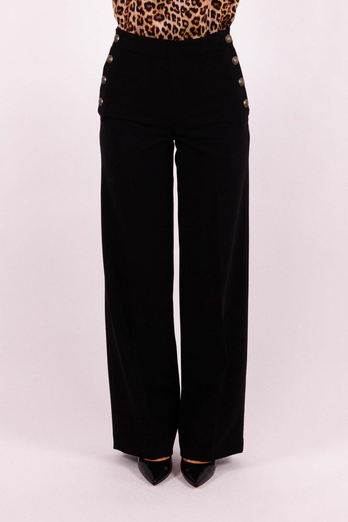 TWIN SET Pantaloni ampi in misto lana