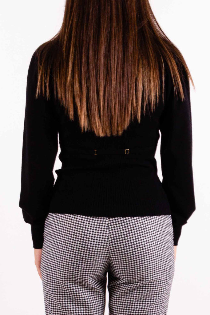 TWIN SET Dolcevita In Maglia Misto Viscosa Dettaglio Oval T