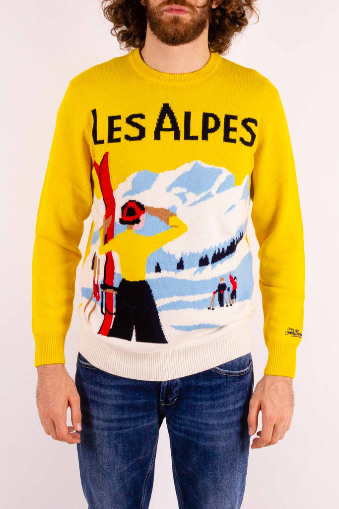 MC2 SAINT BARTH Maglione girocollo con cartolina di Les Alpes