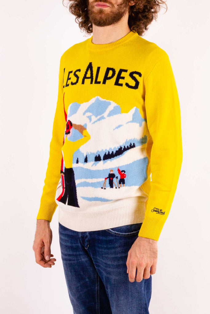 MC2 SAINT BARTH Maglione girocollo con cartolina di Les Alpes