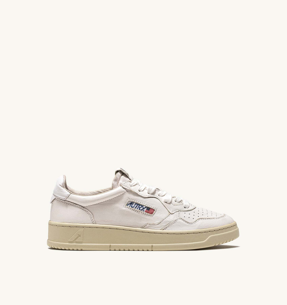 AUTRY Sneakers Medalist Low In Pelle Di Capra Bianca