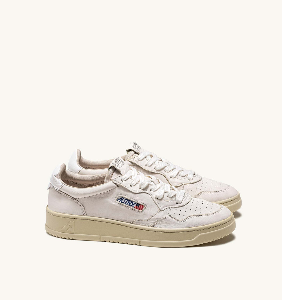 AUTRY Sneakers Medalist Low In Pelle Di Capra Bianca