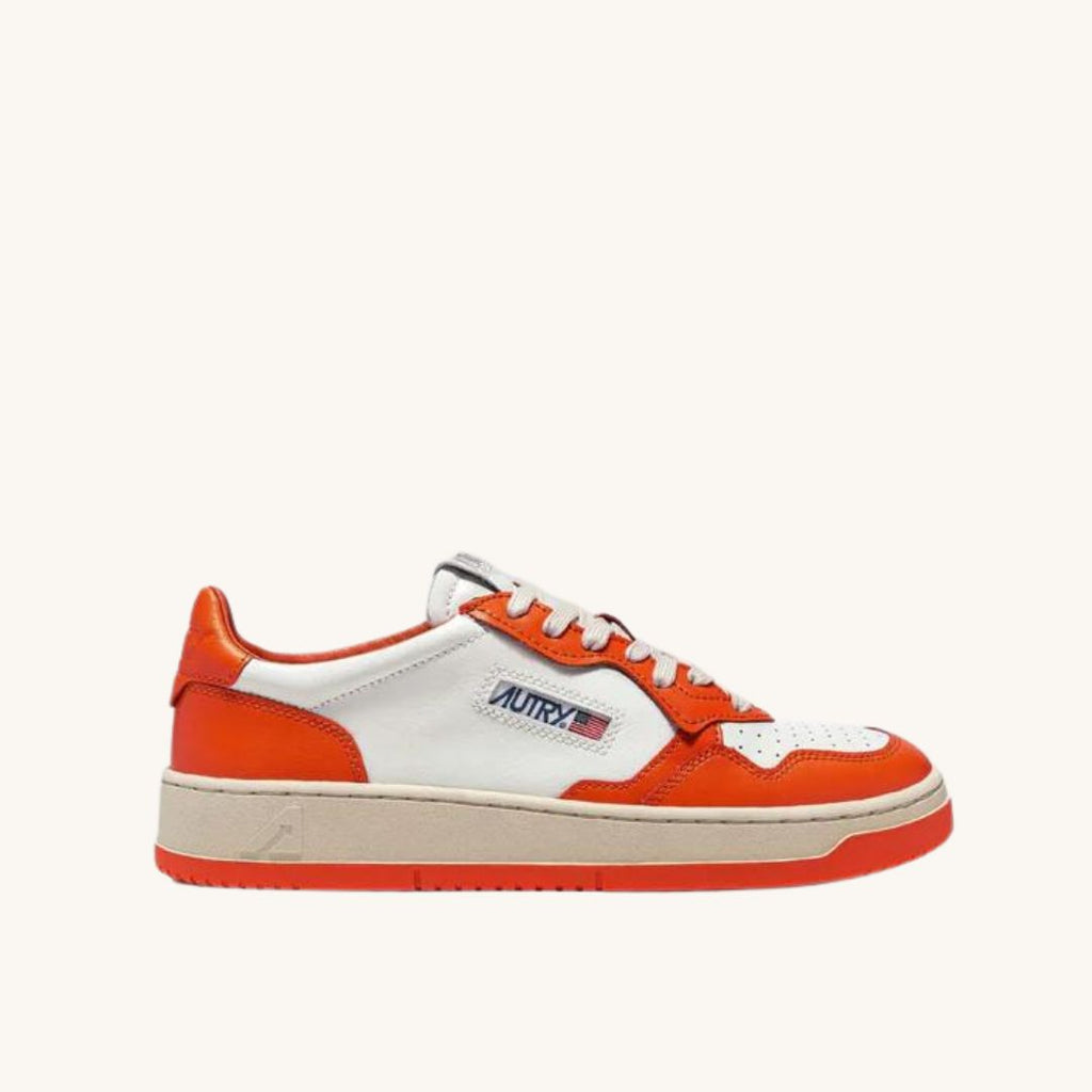 AUTRY Sneakers Medalist Low In Pelle Bianco Rosso
