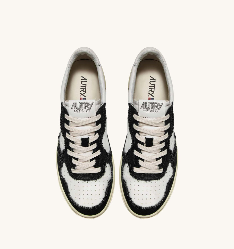 AUTRY Sneakers Medalist Low In Canvas Bianco Nero
