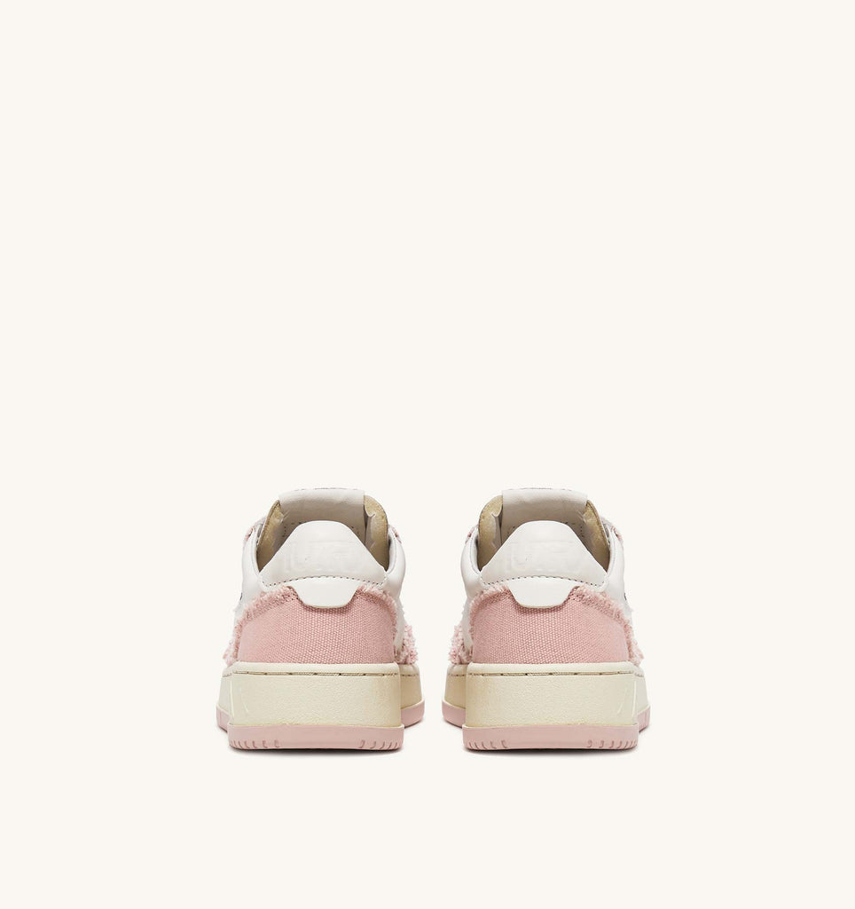 AUTRY Sneakers Medalist Low In Canvas Bianco Rosa