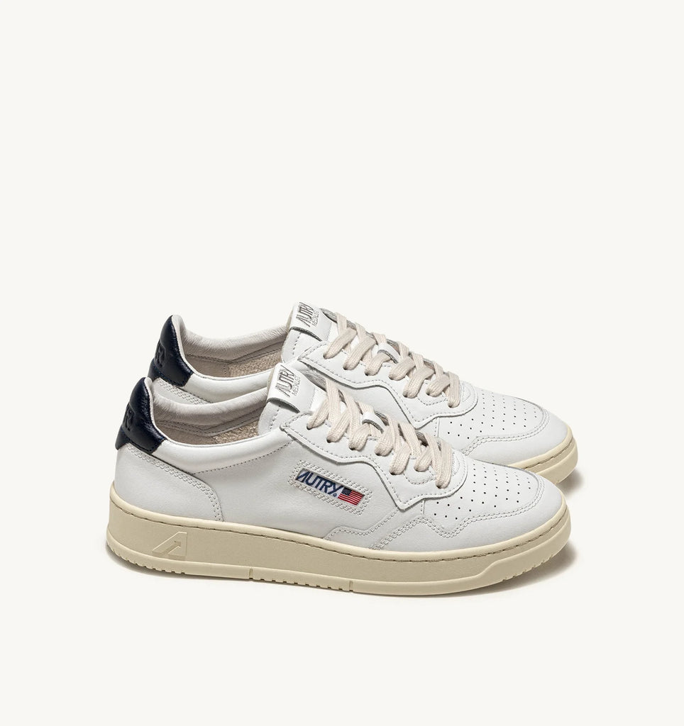 AUTRY Sneakers Medalist Low In Pelle Bianco Blu