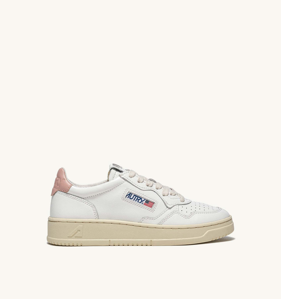 AUTRY Sneakers Medalist Low In Pelle Bianca E Rosa