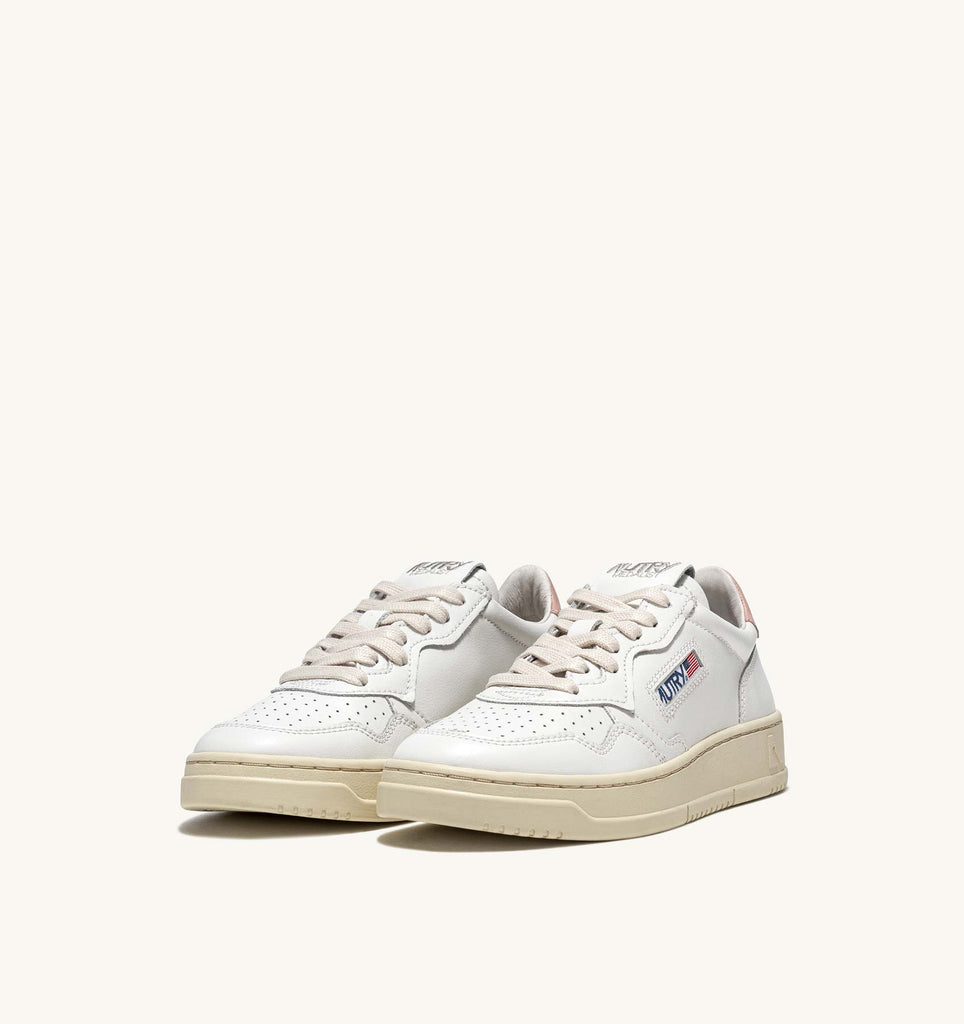 AUTRY Sneakers Medalist Low In Pelle Bianca E Rosa