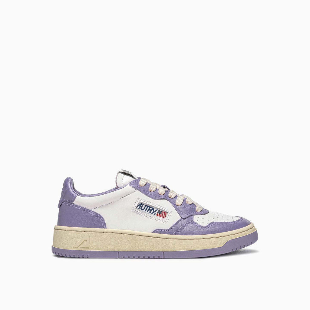 AUTRY Sneakers Medalist Low In Pelle Bianco Lavanda