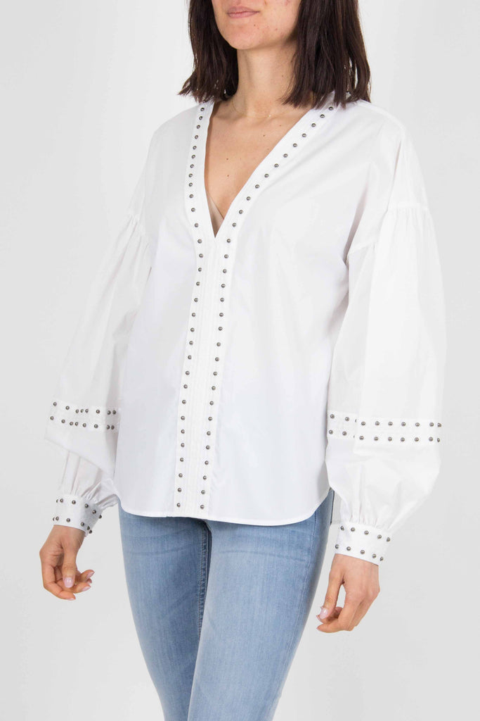 TWIN SET Blusa in popeline con borchie