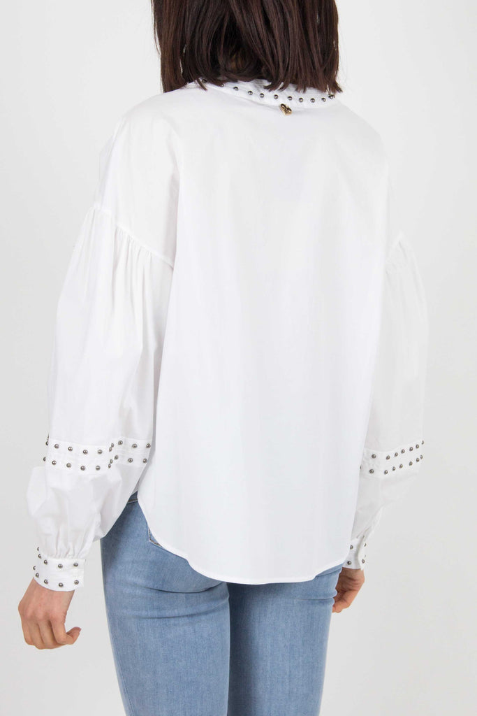 TWIN SET Blusa in popeline con borchie