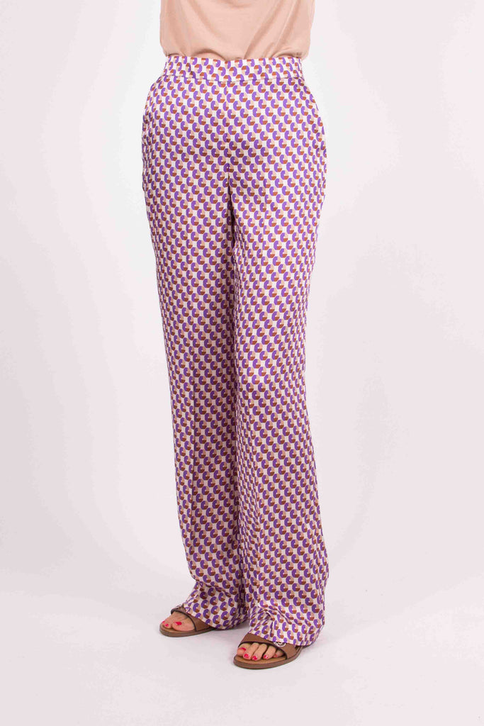 MALIPARMI Pantalone geometric twill