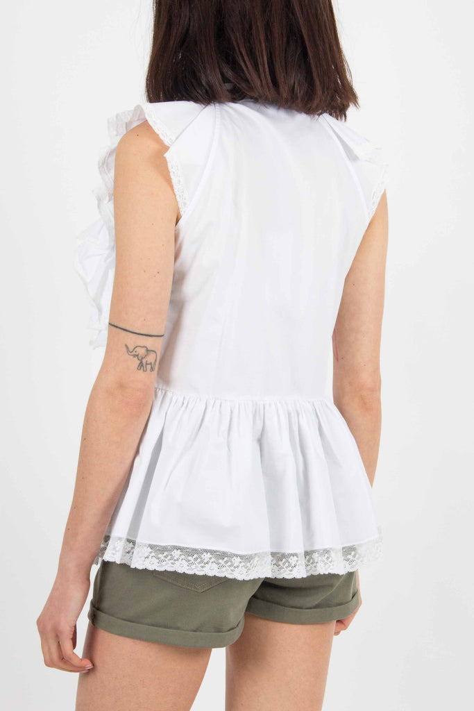 ERMANNO SCERVINO Top Con Rouches E Pizzo
